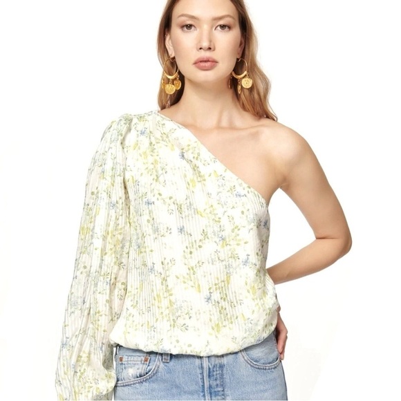 CAMI NYC Lenore One SHoulder Top in  EUCALYPTUS NWT - Picture 1 of 9